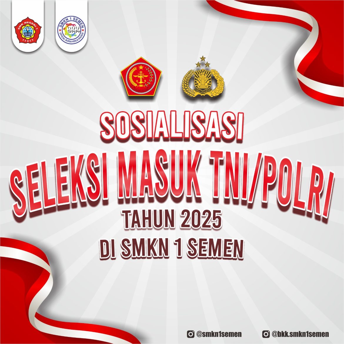 Sosialisasi Penerimaan Prajurit TNI AD Tahun 2025 di SMKN 1 Semen